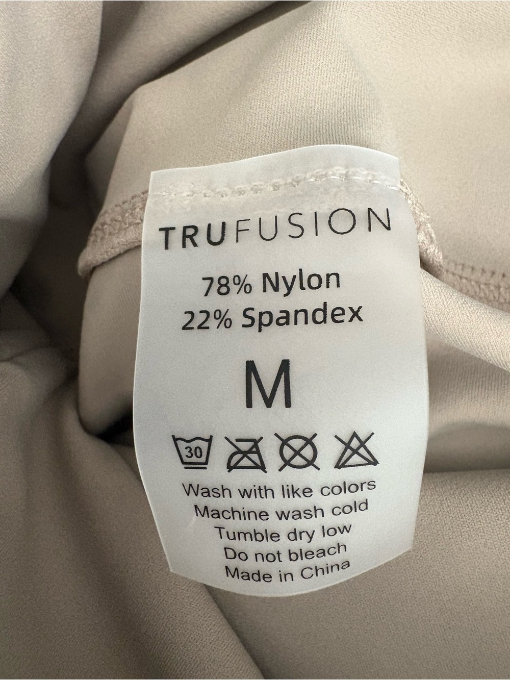 TruFusion Taupe Fold-Over Waist Yoga Pants - Picture 6 of 6
